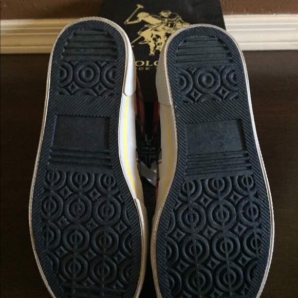 U.S. Polo Mackay Sneakers Red Multi Plaid Size 7 - Picture 3 of 4